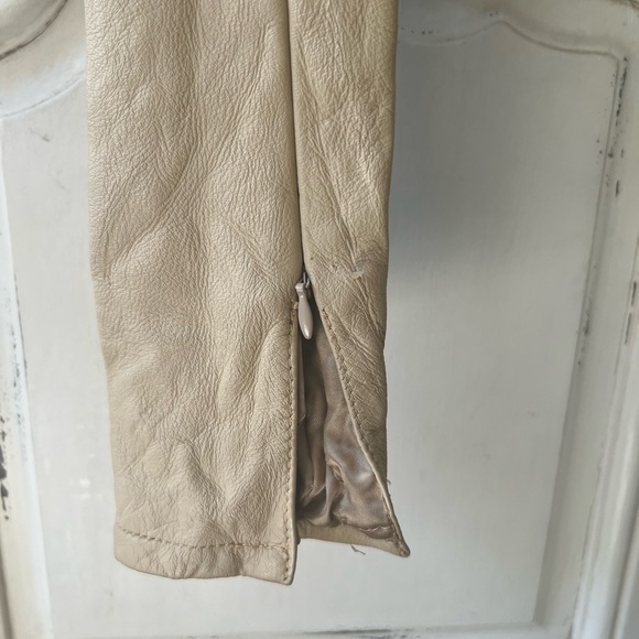 RICCARDO TISCI Crystal Jeweled Beige Leather Jacket IT 44(US10) - Picture 11 of 12